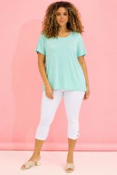 Lyse leggings i bomuld med stræk og fin benafslutning