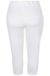 Sommerlige leggings i hvid med detalje ved benet