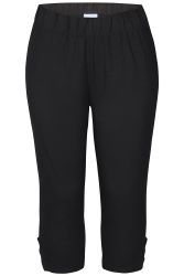 Klassiske sorte leggings i capri længde med stræk