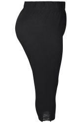 Zhenzi leggings i sort med fin detalje ved benet