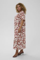 Sommerkjole med korte ærmer og V-udskæring i plus size