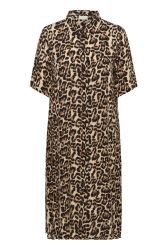 Klassisk leopardkjole med knapper og loose fit