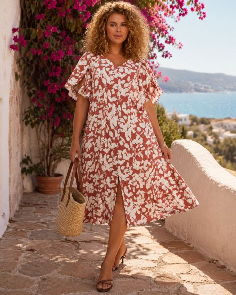 KCevia kjole med blomsterprint 