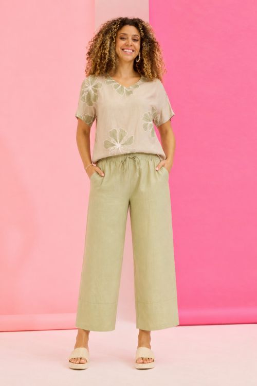 Zhenzi Jamie bukser i Dusty Tea farve i let viskosekvalitet