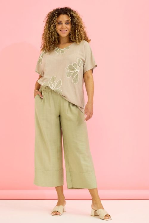 Zhenzi Jamie bukser i Dusty Tea farve i let viskosekvalitet