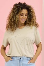 Zhenzi Helen T-shirt i viskosekvalitet med V-hals