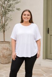 NO. 1 by OX T-Shirt Hvid i viskose jersey