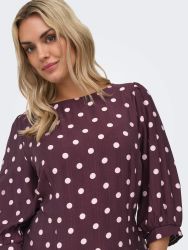 Plus size midi kjole i purple med rund hals fra Only Carmakoma