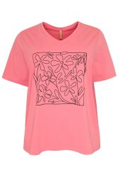 Pink Cassiopeia T-shirt med blomsterprint