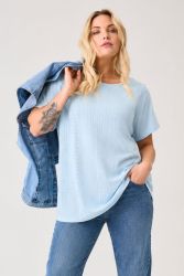 Blød lys blå T-Shirt i åndbart mesh