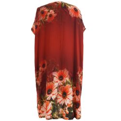 Studio Ulla viskosekjole med blomsterprint i bordeaux