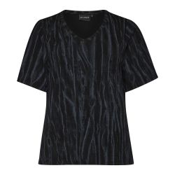 Studio bluse med grå og blå nuancer