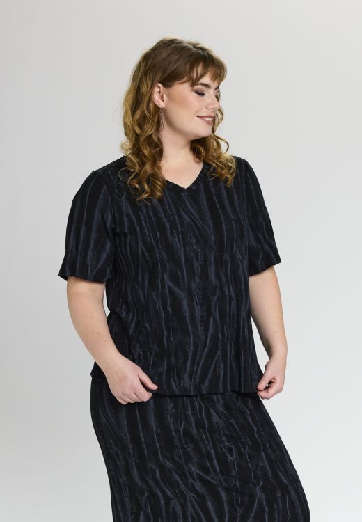 Studio bluse med marmoreret mønster