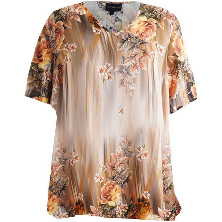 Studio bluse i sandfarvede nuancer