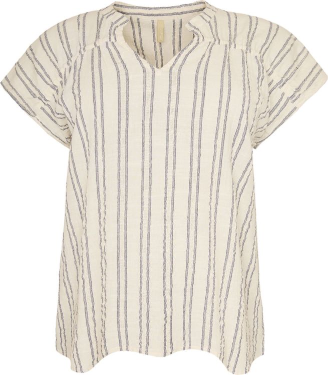 Plus size Cassiopeia bluse med løse ærmer og fine sommerstriber