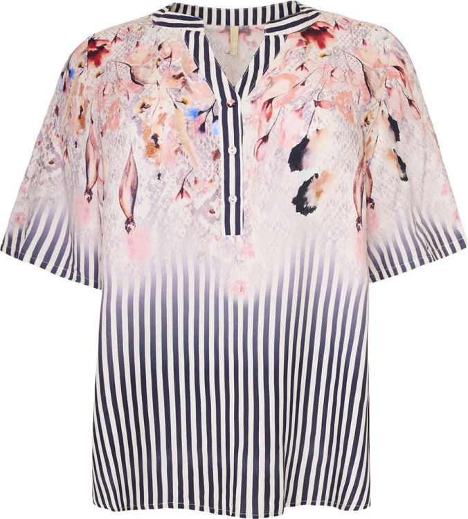 Plus size Cassiopeia bluse i viskosekvalitet med rosa blomster