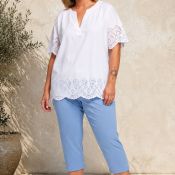 Lys Blå Clara capri leggings fra Gozzip - Med masser af stræk