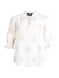 Zoey Rosie bluse med V-hals og 3/4-ærmer