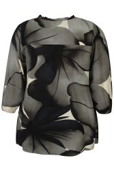 Bluse med V-hals og blomsterprint fra Zhenzi