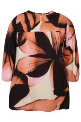 Bluse i 100% viskose med V-hals