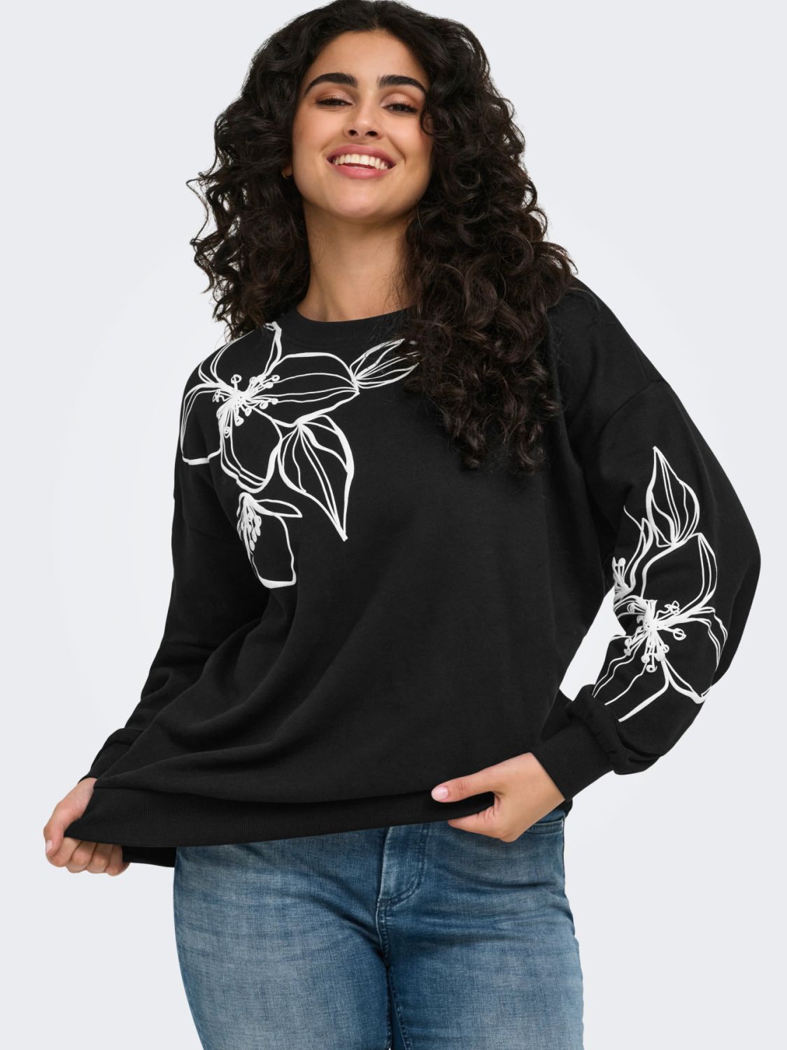 Only Carmakoma CarOdessa Sweatshirt i bomuldsmix
