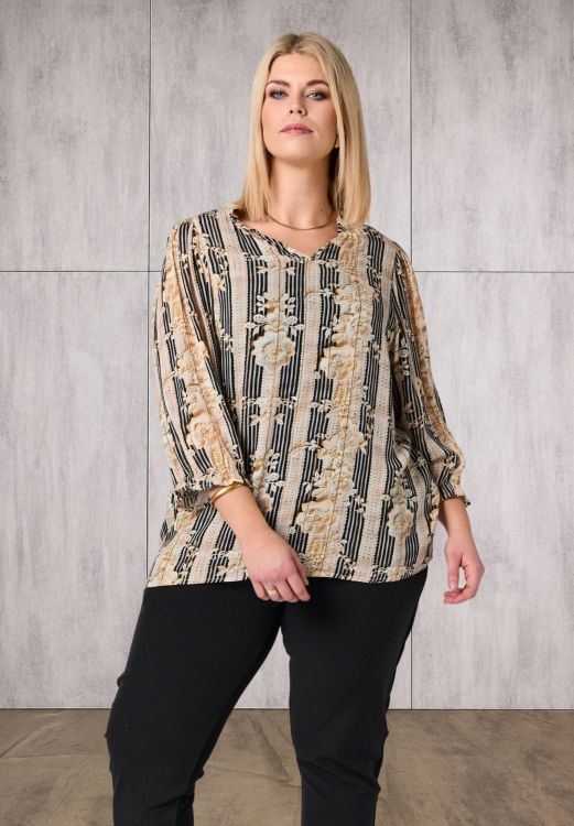 Studio Aslaug bluse i sand og sort print