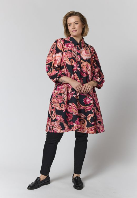 Gozzip Wilma kjole med orange blomsterprint