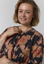 Sort Gozzip bluse med paisleymønster