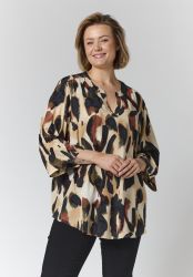 Gozzip Alva bluse med sort-orange print