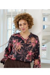 Blomstret plus size bluse fra Zhenzi
