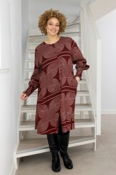 Linda Kjole fra Zhenzi – Bordeaux med grafisk print