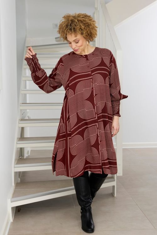 Zhenzi Linda plus size kjole i 100% viskose