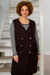 Stribet plus size T-Shirt med lange ærmer fra Zhenzi