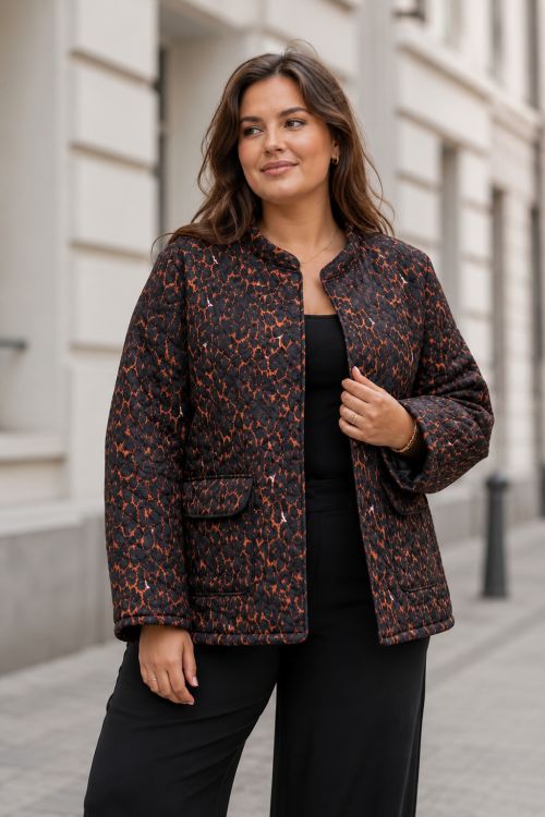 Cassiopeia Ebbanette Jacket med sort og rustfarvet print