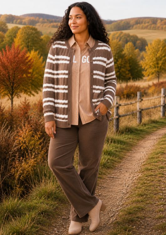 Cassiopeia Aurelitta Cardigan i brun og creme