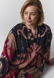 Gozzip Valdis lang plus size kjole med print