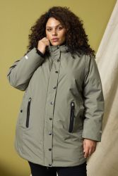 Joyce armygrøn vinterjakke fra Zhenzi i plus size