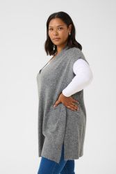 KCannett strikponcho fra Kaffe Curve – Grey Melange