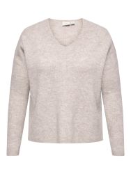 Only Carmakoma beige strik med sænkede skuldre