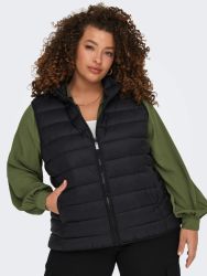 Sort vatteret plus size vest med lynlås