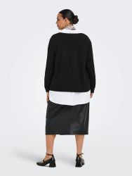 Sort åben cardigan til plus size kvinder