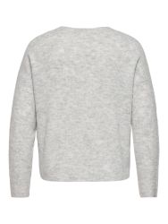 Lys gråmeleret strikbluse til plus size kvinder
