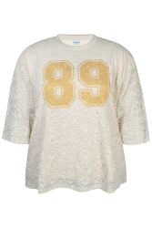 Zhenzi blondebluse med 89-print