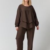 Anine Bluse fra Studio i brun