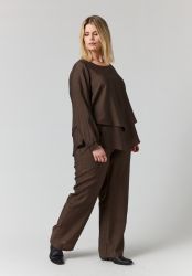Brun Studio bluse i viskoseblanding