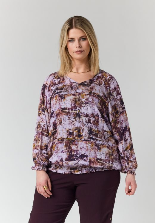 Augusta Bluse fra Studio med lilla print