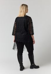Sort blondetunika fra Studio med frynsekant