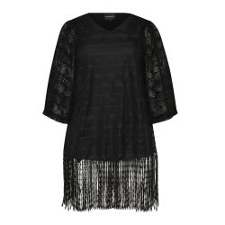 Almina plus size tunika med sort indertop