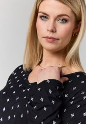 Sort plus size bluse fra Studio i viskose