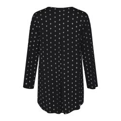 Berit plus size bluse med løs A-form